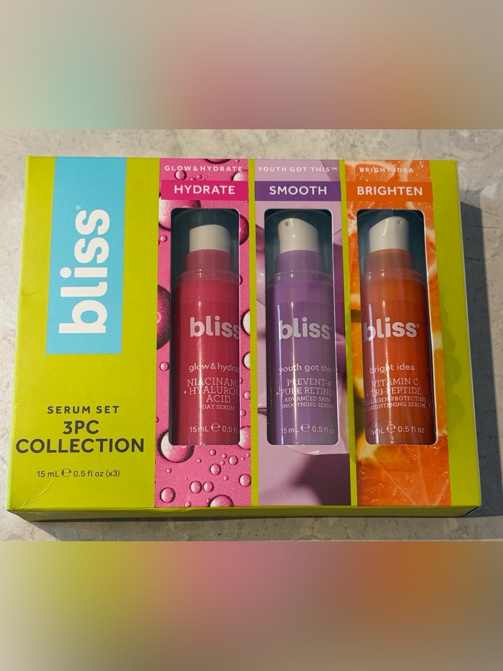 bliss 3PC Serum Set — Pink, Purple & Orange